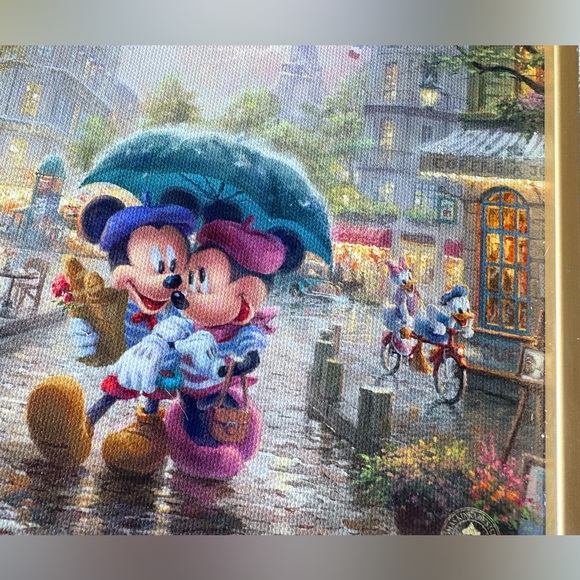 Framed Mickey & Minnie Mouse & Friends in Paris art by Thomas Kinkade 16.5x13.5 - Picture 6 of 10